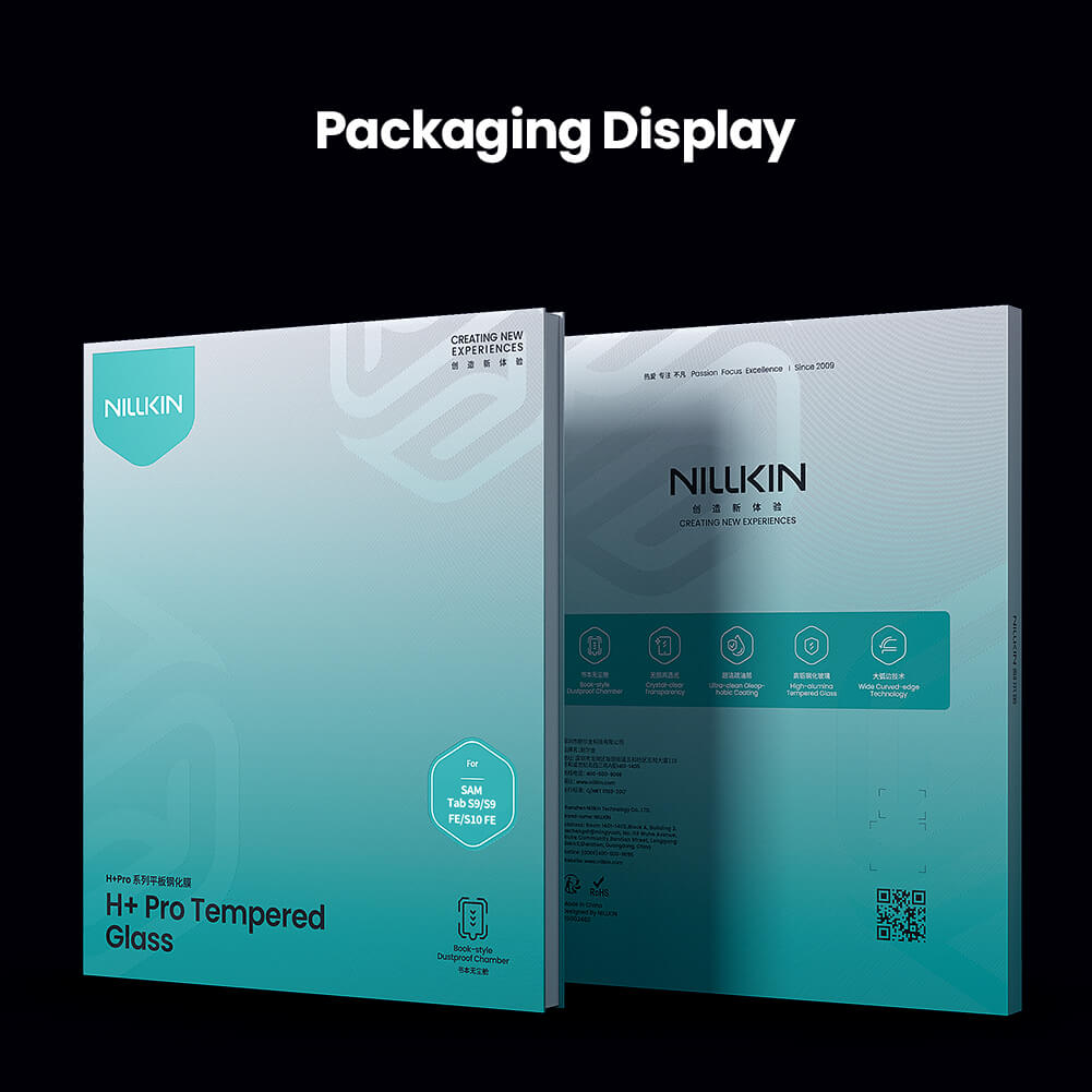 Защитное стекло NILLKIN для Samsung Galaxy Tab S10 Fan Edition (Tab S10 FE), Tab S9 Fan Edition (Tab S9 FE), Tab S9 (индекс H+ Pro)